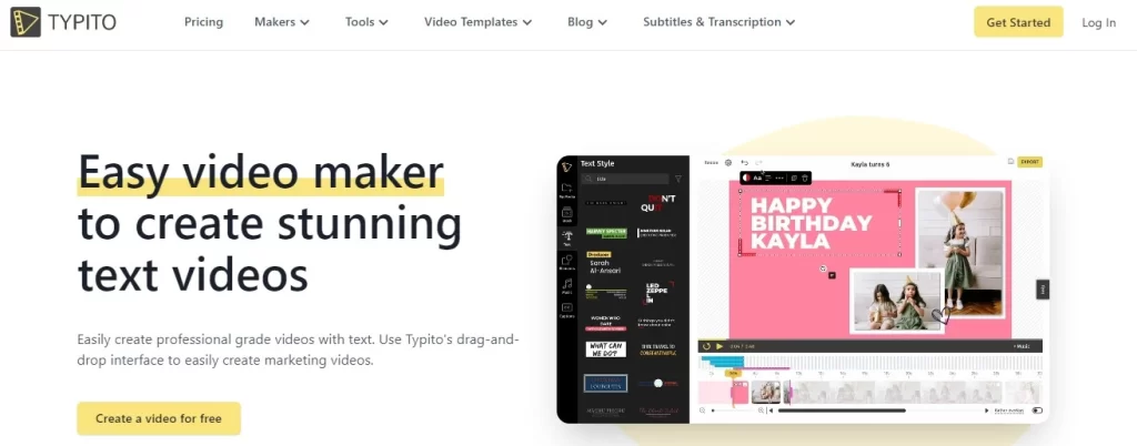 Typito Text Videos Online Tool 