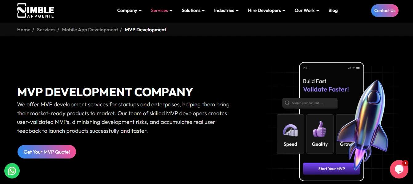 Nimble AppGenie- Top MVP Development Company